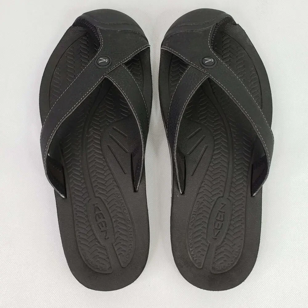 Keen Sandals Men's Size 9 Flip Flops Black Thong Rubber Toe Guard Outdoor